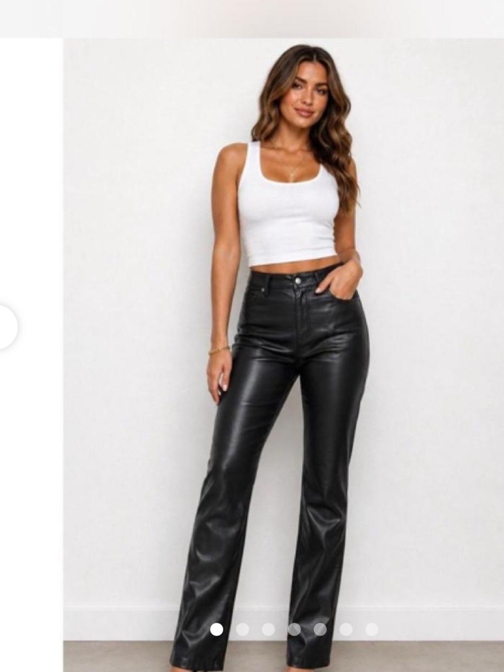 American Eagle Outfitters Black Wide-Leg Faux Leather Pants
